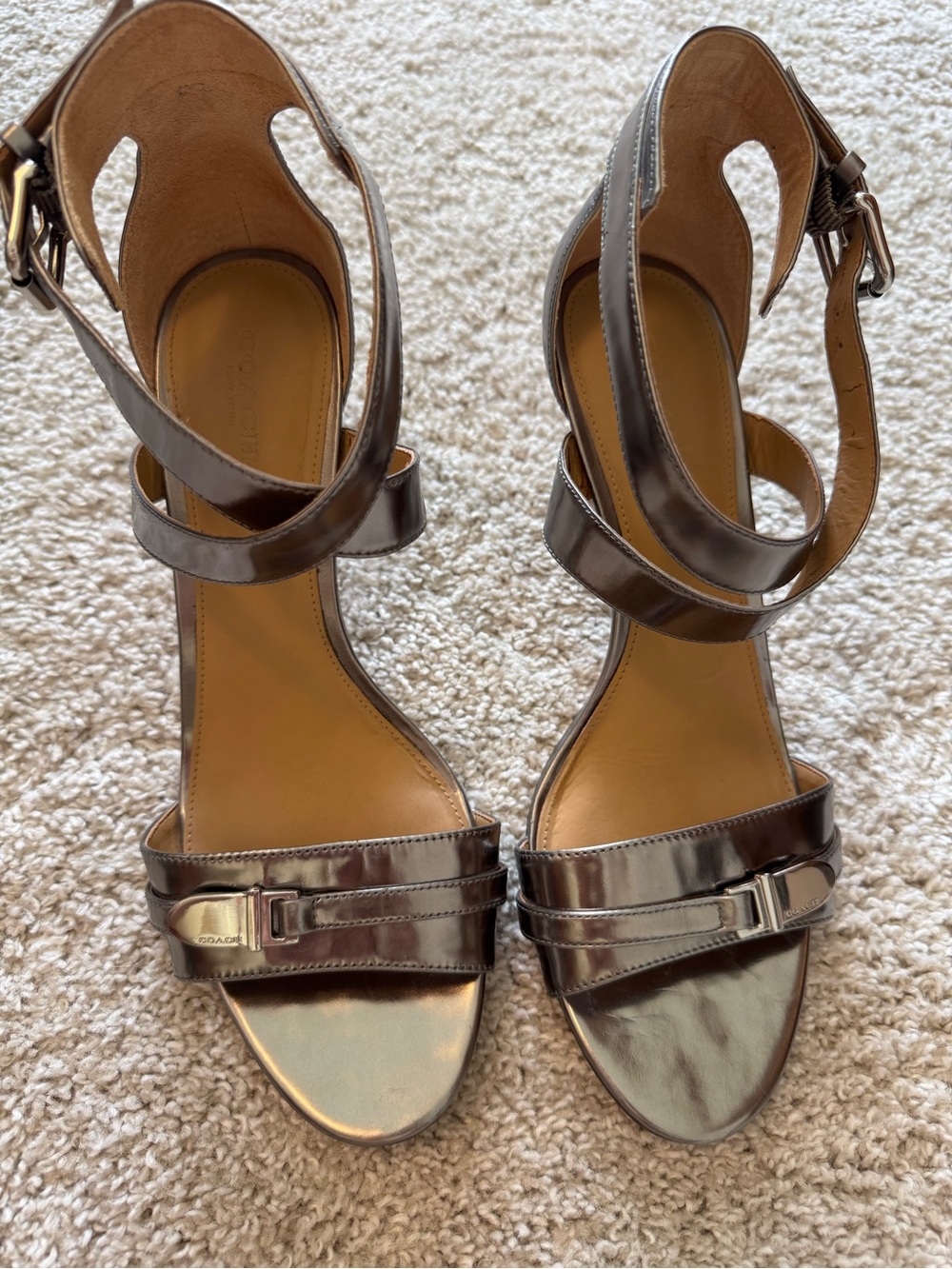Coach Metallic Strappy Heels Size9